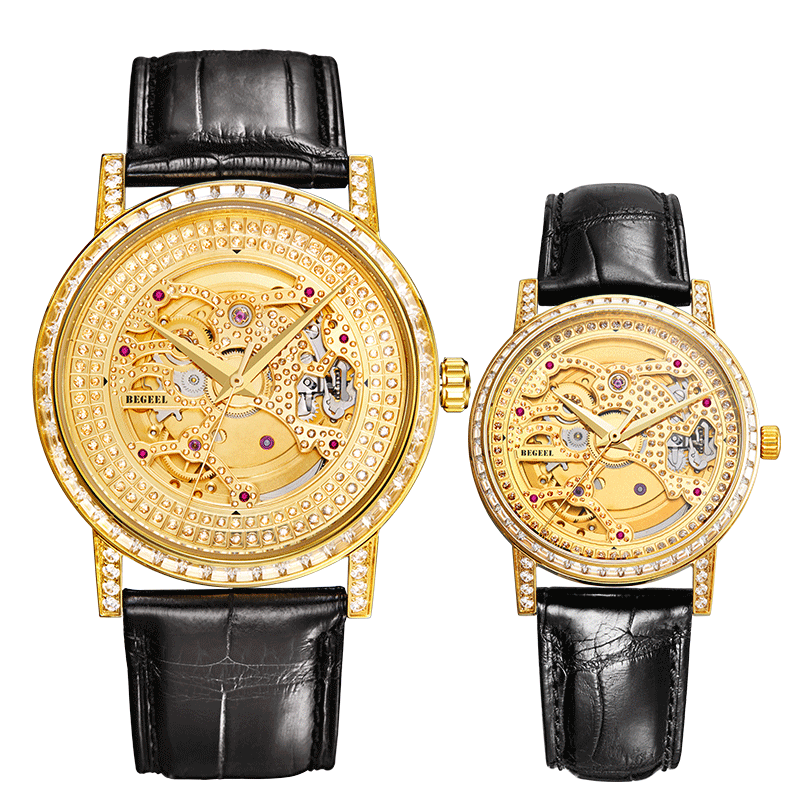 BEGEEL紅寶石機械情侶對表